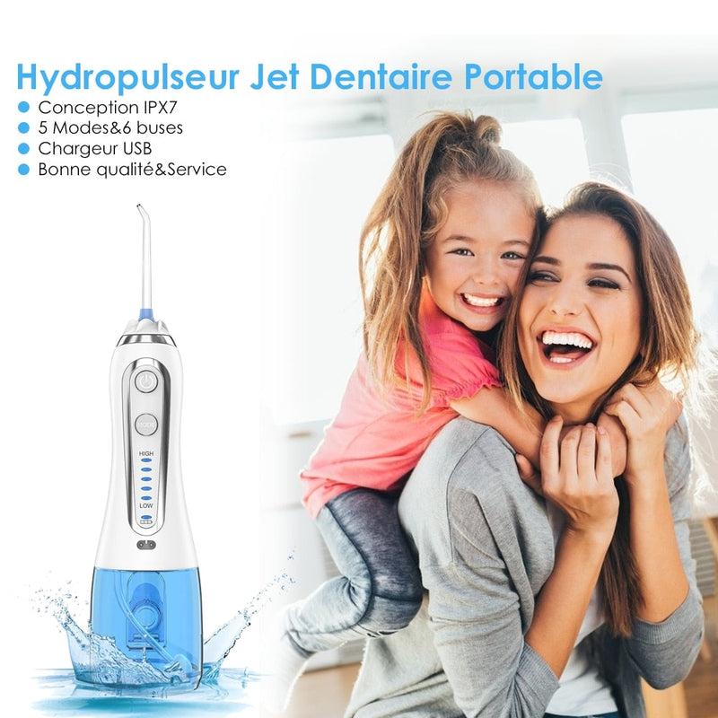 Water Flosser for Teeth Cleaning | Cordless Water Mouth Washer with 5 Modes | Portable and Rechargeable Oral Irrigator 300ml Tank | Electric Dental Flossers for Home or Travel